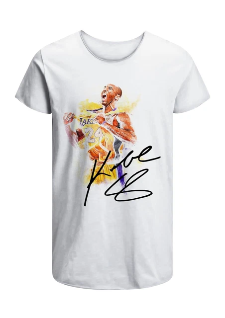 T-Shirt Kobe Bryant autografo Basket Uomo Abbigliamento 100% Cotone Taglia S>XXL