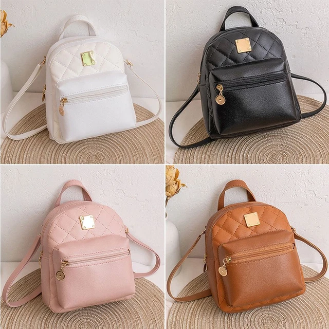 Bolso bandolera con cierre mochila cuero PU mini mochila impermeable mochila
