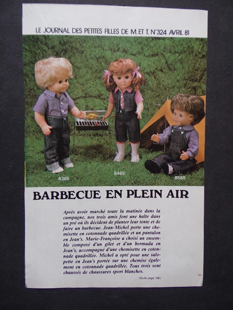 Page De Magazine Modes Et Travaux Avril 1976 - Poupées Marie Françoise Et Jean Michel - Modèles De Tricot