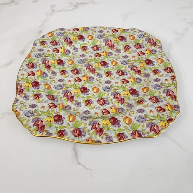 Royal Winton Grimwades Stratford Vintage 1995 Chintz 10.5” Square Charger Plate 3