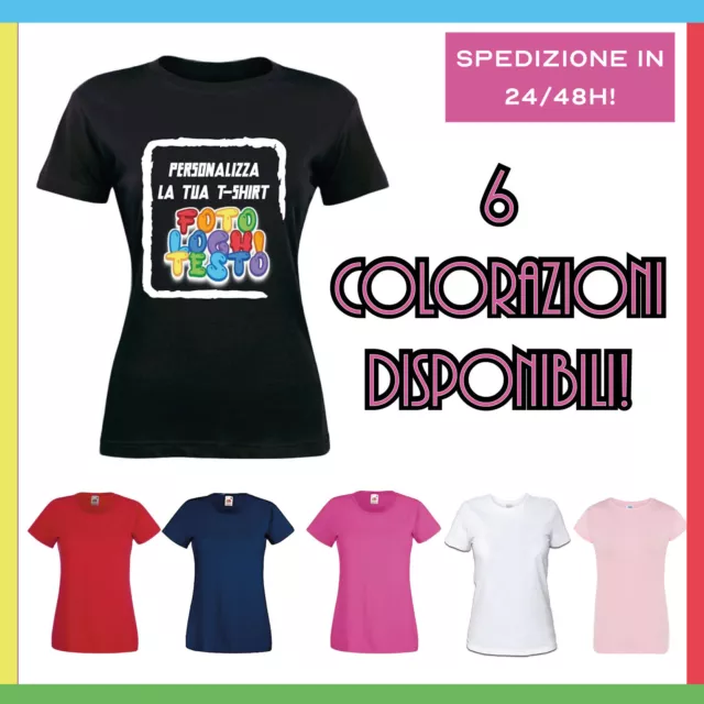 T-Shirt da Donna Personalizzata Maglietta Maglia in cotone Manica Corta T shirt