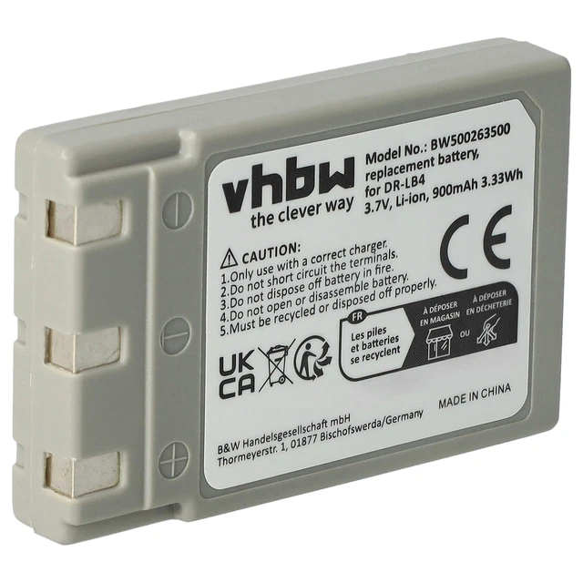 Vhbw Batteria Li-Ion 750mAh 3,7V Per Konica Minolta Revio KD-310, KD-420Z, KD-410Z, KD-500Z