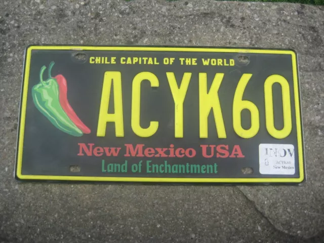 American New Mexico Land Of Enchantment Chilli Capital # Acyk60 Number Plate