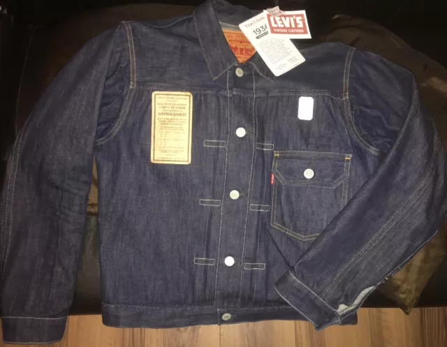 LEVIS LVC 506XX 1936 BIG E Denim Jacket, Made In USA, Small EUR 