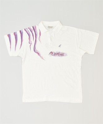 AUSTRALIAN l'alpina Da Uomo Graphic Polo IT 52 Grandi Sport Bianco BT12 