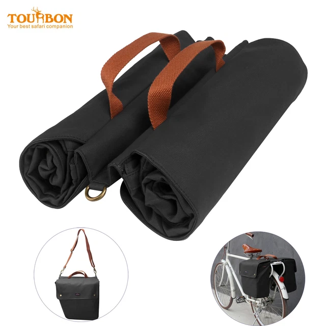 TOURBON BIKE DOUBLE Panniers Rear Bag Seat Trunk Pack Market Rollup