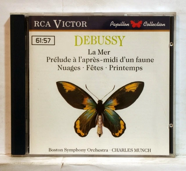 CHARLES MUNCH - DEBUSSY la mer, prelude, nuages, fetes, printemps RCA CD NM