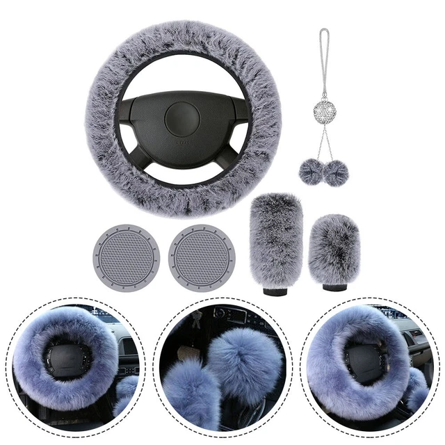 Steering Wheel Cover Steering Thanksgiving Thick Gray Wheel Cover 1Set