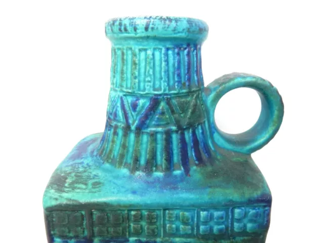 Beautiful 70´s Bodo Mans Design Bay Keramik pottery vase 71 17  turqousise glaze 2