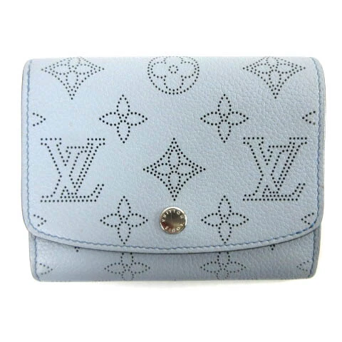 Louis Vuitton M67406 Monogram Mahina Portefeuil Iris Compact Wallet Blue Red Wom