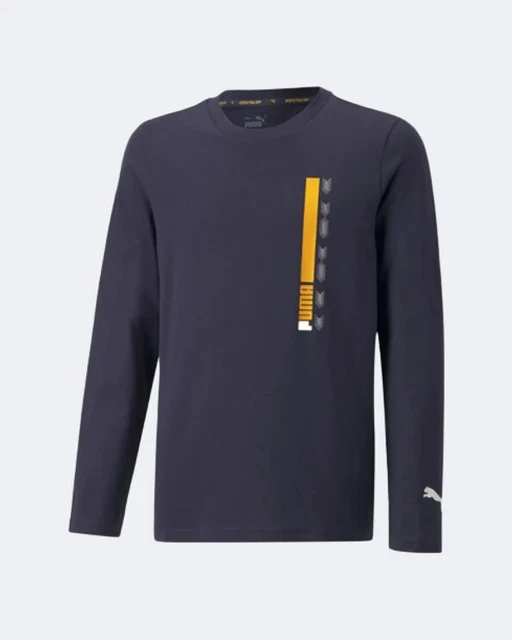 T-Shirt Puma Maglia Bambino Maniche Lunghe 670073 43 Active Sports Tee B Blu