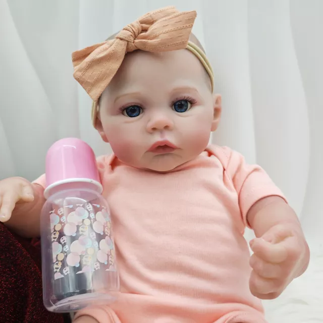 19" Reborn Dolls Baby Cute Girl Soft Body Realistic Newborn Dolls Kids XMAS GIFT