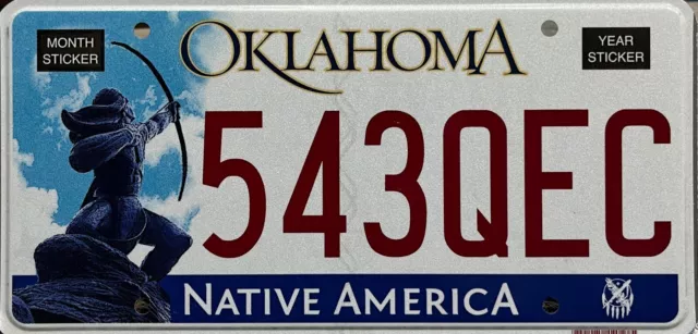 USA Number Licence Plate OKLAHOMA NATIVE AMERICA