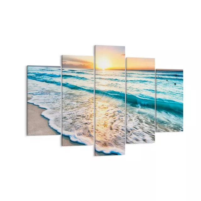 Impression sur Toile 150x100cm Tableaux Image Photo mer vague plage Decoration