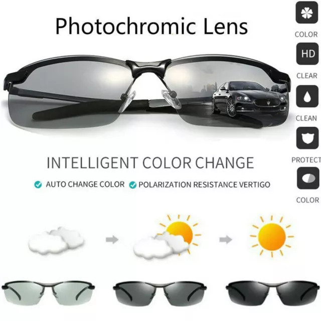 Aluminium Mens Photochromic Polarized Sunglasses UV400 Sport Driving Eyewear 3