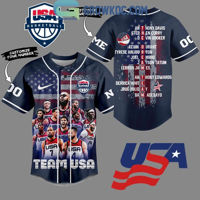 USA MEN’S BASKETBALL Team 2024 Olympic Paris Personalized Baseball
