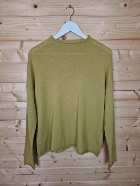 Woolovers Mock Neck Jumper Merino Cashmere Blend Size Medium Green