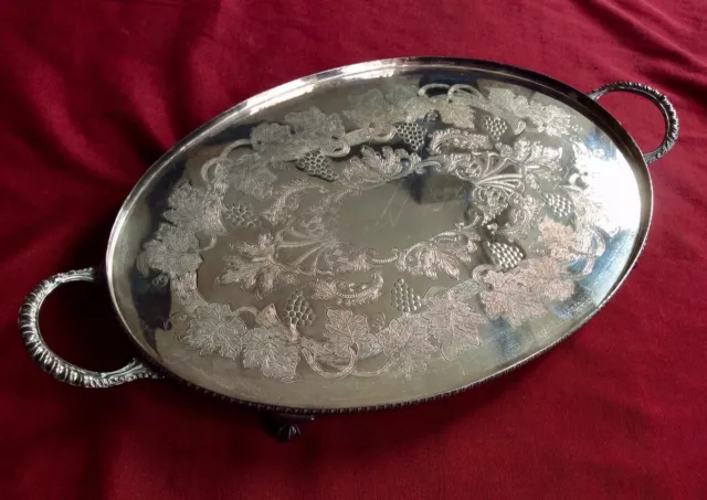 Vintage Viners Sheffield Oval Silver Plated EP on Copper Serving Tray,Large,55cm