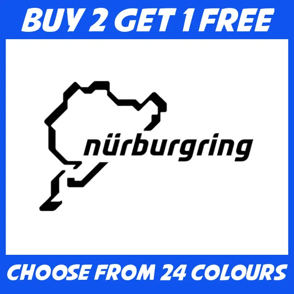 Nurburgring ANY COLOUR JDM Euro Drift Car Bumper Sticker Window Vinyl Decal