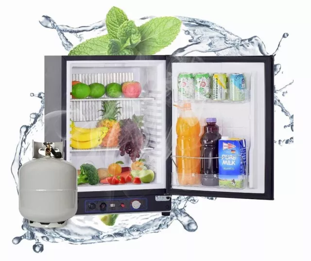 SMAD 3-Way Propane Gas Fridge LPG DC 12V AC 110V Mini Camper RV Refrigerator 40L