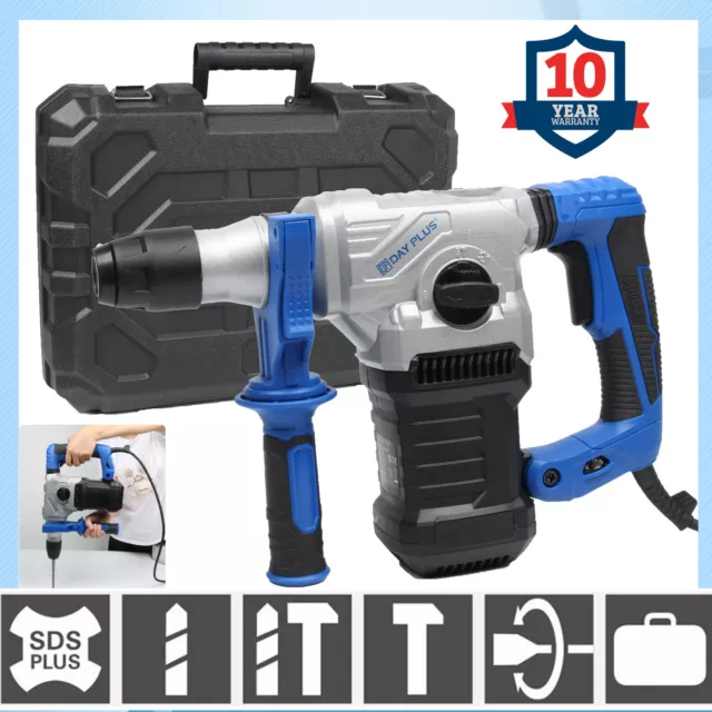 1500W Electric Rotary Jack Hammer Drill Demolition Breaker SDS Plus Chisel Tools