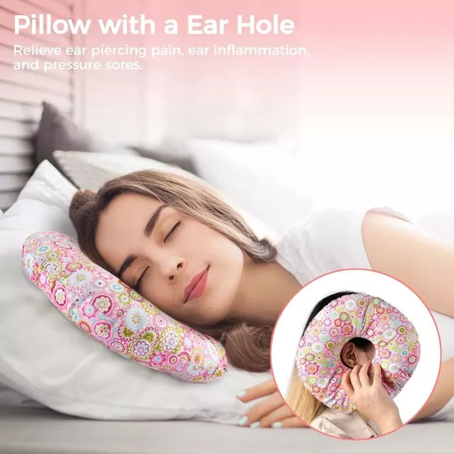 Ear Piercing Pillow for Side Sleepers for Ear Pain Relief Pillow with Ear Hole