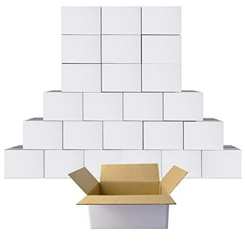 9x6x4 Shipping Boxes White Cardboard Mailing Boxes Single Wall Corrugated Box...