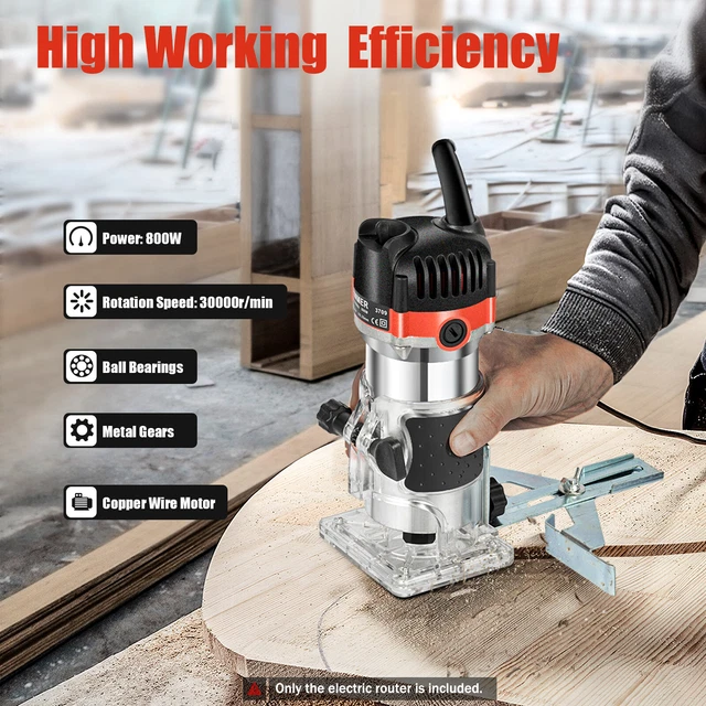 Elektrik Hand Holz Oberfräse 800 W, Einhand Oberfräse 30000 U/min Elektrik Hand Holz Oberfräse 800 W, Einhand Oberfräse 30000 U/min