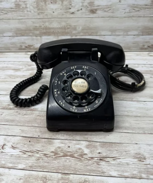 Vintage Western Electric C/D 500 3/55 Rotary Desk Telephone Phone Black Untested
