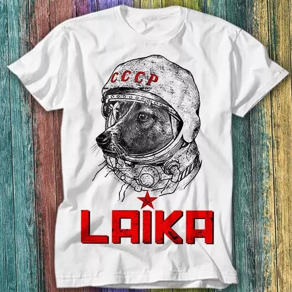 Laika Astronaut Dog Russia T Shirt Top Tee 256