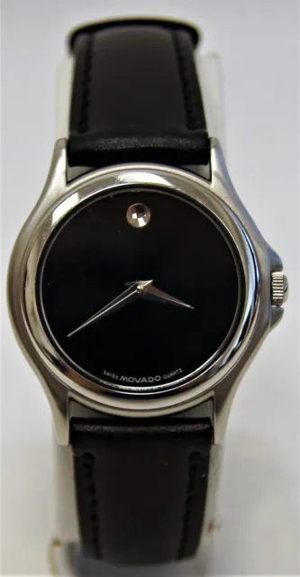 Ladies MOVADO 84-E4-0823 Black Museum Dial Stainless Steel Quartz Watch 2