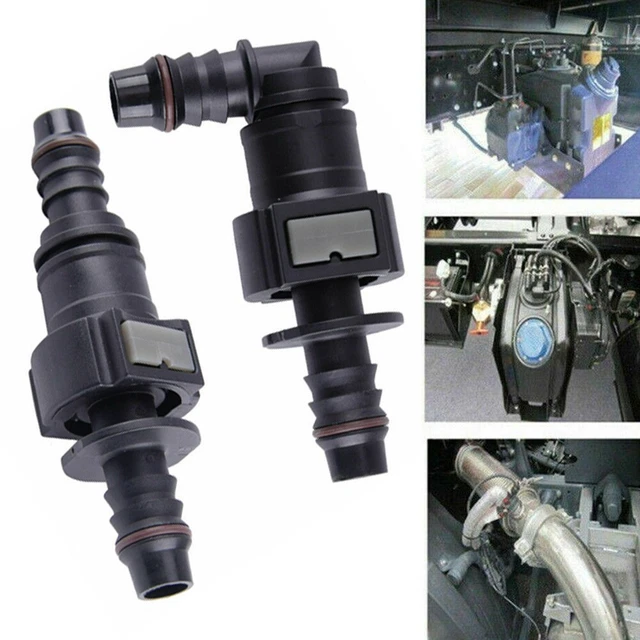 9.89-ID8 2 Set Black Nylon Fuel Line Hose Quick Release Connector 8mm Internal