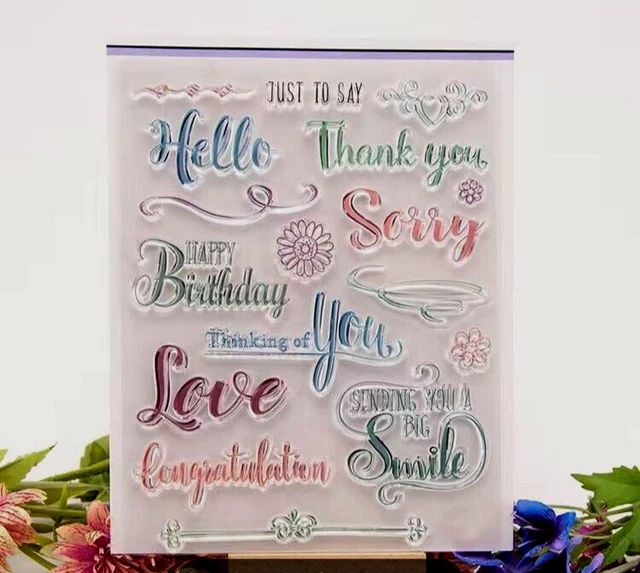 Sentiment Words Quotes  Silicon Transparent Stamp Seal Card Making UK stocked