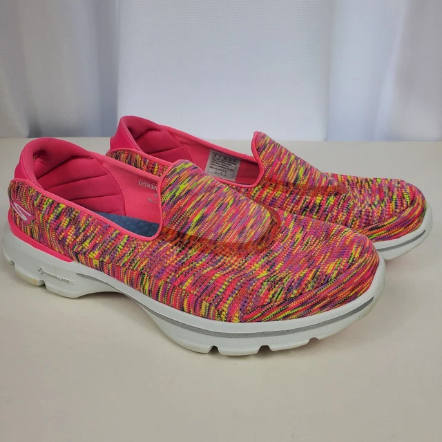 Skechers Go Walk 3 Slip On Shoes Womens Size 8 Multi Neon GOGA Plus + Comfort Skechers Go Walk 3 Slip On Shoes Womens Size 8 Multi Neon GOGA Plus + Comfort