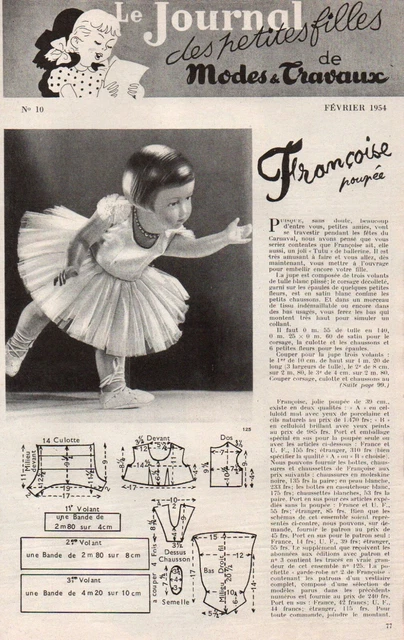 Page De Poupée Modes Et Travaux Novembre 1952 - Françoise - Découpage Vintage