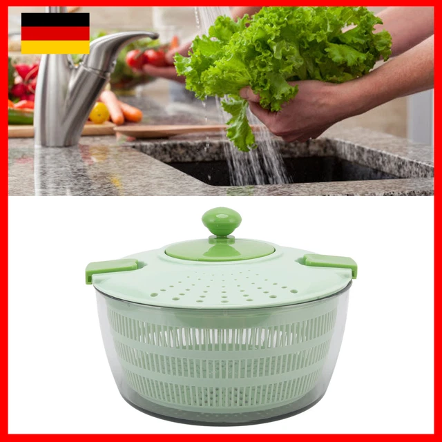 Salatschleuder Mit Kurbel - Salat-Trockner Mit Deckel - Küchenhelfer Für Gemüse & Salat