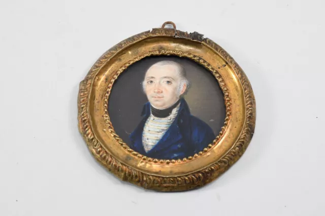 M56M02- Miniatur Gemälde Portrait, Edelmann, um 1800