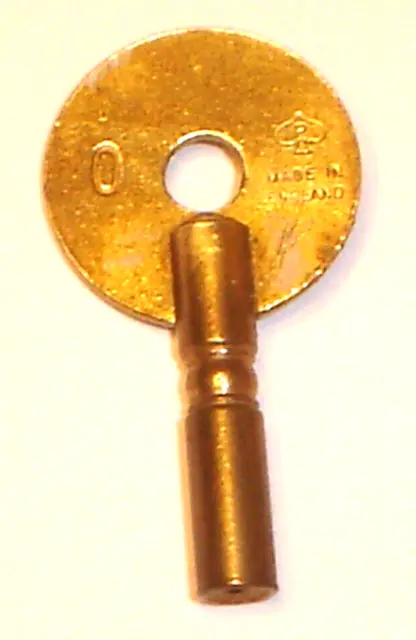 Vintage Popular Progress #0 2.4 mm Brass Replacement Novelty Mantel Clock Key