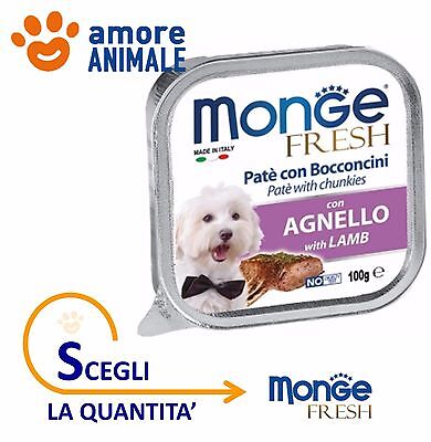 Monge Fresh Patè Gusto AGNELLO vaschette 100 gr. Bocconcini umido per cane cani