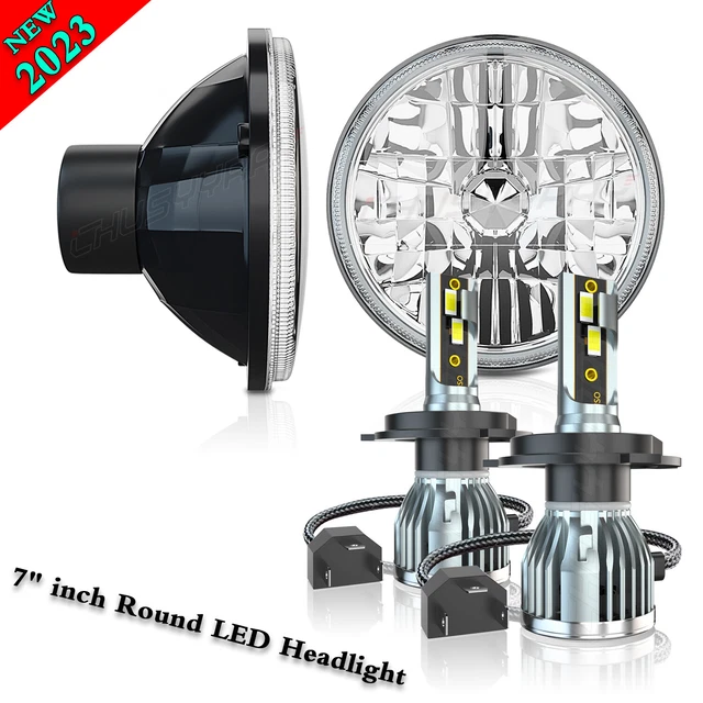 DOT Pair 7" inch Round LED Headlights H4 Bulbs Fit Dodge Dart 1964-1976 D100
