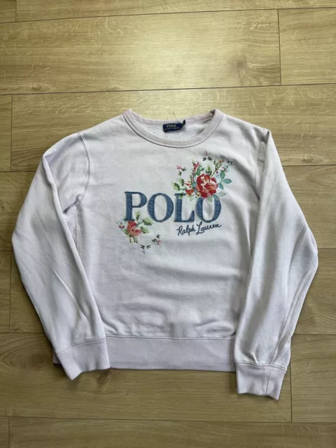 Polo Ralph Lauren Womens Floral Crew Neck Sweatshirt Size Large Pullover