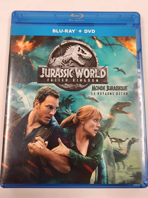 Jurassic World: Fallen Kingdom BLu-Ray+DVD  (2018) Chris Pratt, Free Shipping.