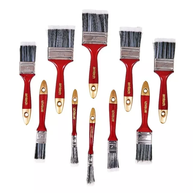 10 Pcs Paint Brush Set Amtech Painting Nylon Brushes Professional Decorating Diy