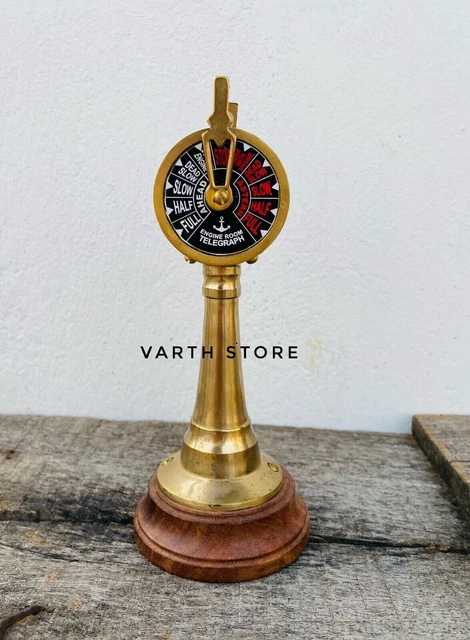 6" Brass Ship's Telegraph Engine Order Nautical Collectible Decor Vintage Boat