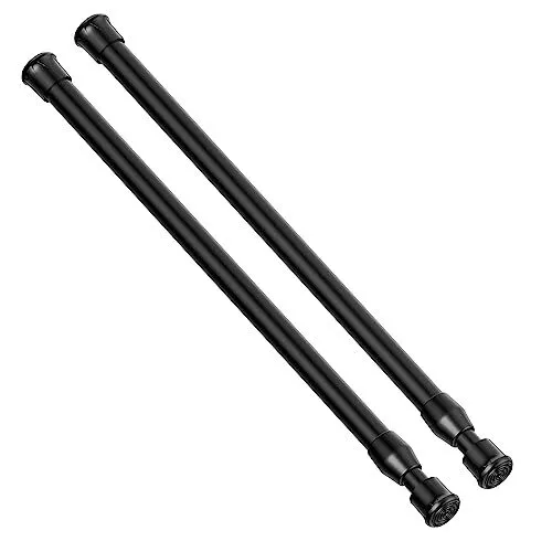 AIZESI 2pcs Small Tension Rod 12 to 20 Inches Short Spring Rod Black Tension ...