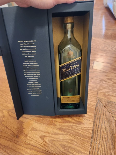 johnnie walker blue label empty bottle and box