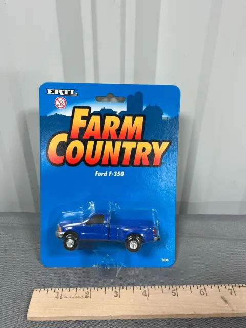 Ford F-350 DUALLY Regular Cab Pickup Truck Ertl 1:64 NIP BLUE Farm Country 1998