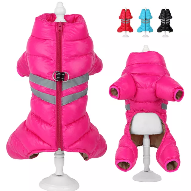 Winter Small Dog Clothes Waterproof Pet Puppy Jacket Reflective Coat Jumpsuit