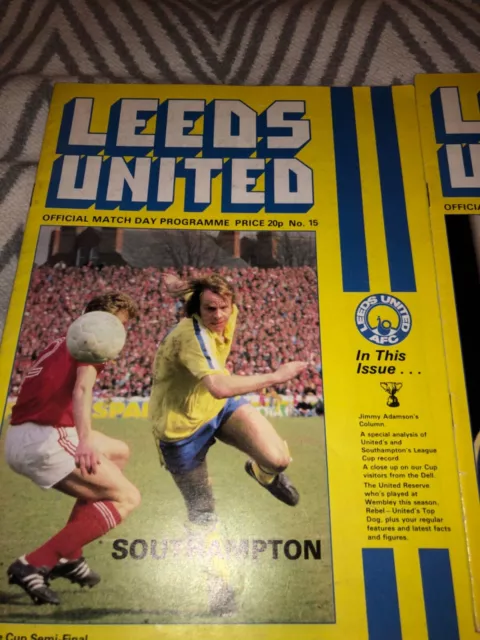 14 Vintage Leeds United Southampton Football Programmes Lot Div 1 Prem 2