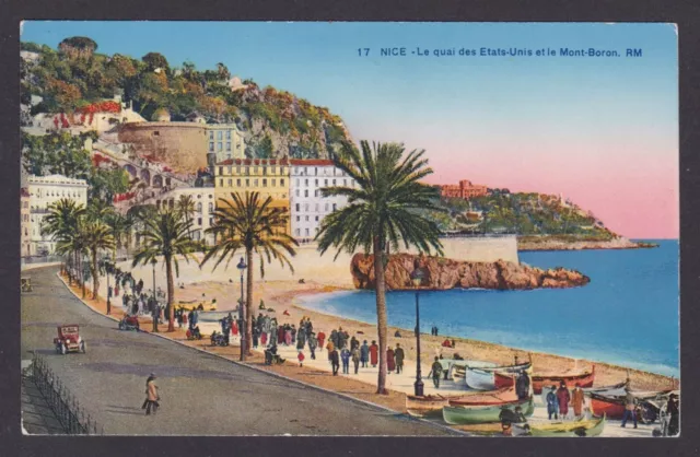 FRANCE, Vintage postcard, Nice, The Quay des Etats-Unis and Mont-Boron